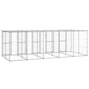 vidaXL kültéri horganyozott acél kutyakennel tetővel 12,1 m²