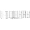 vidaXL kültéri horganyozott acél kutyakennel tetővel 14,52 m²