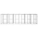 vidaXL kültéri horganyozott acél kutyakennel tetővel 14,52 m²