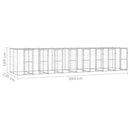 vidaXL kültéri horganyozott acél kutyakennel tetővel 19,36 m²