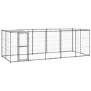 vidaXL kültéri acél kutyakennel tetővel 12,1 m²