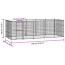 vidaXL kültéri horganyozott acél kutyakennel tetővel 12,1 m²