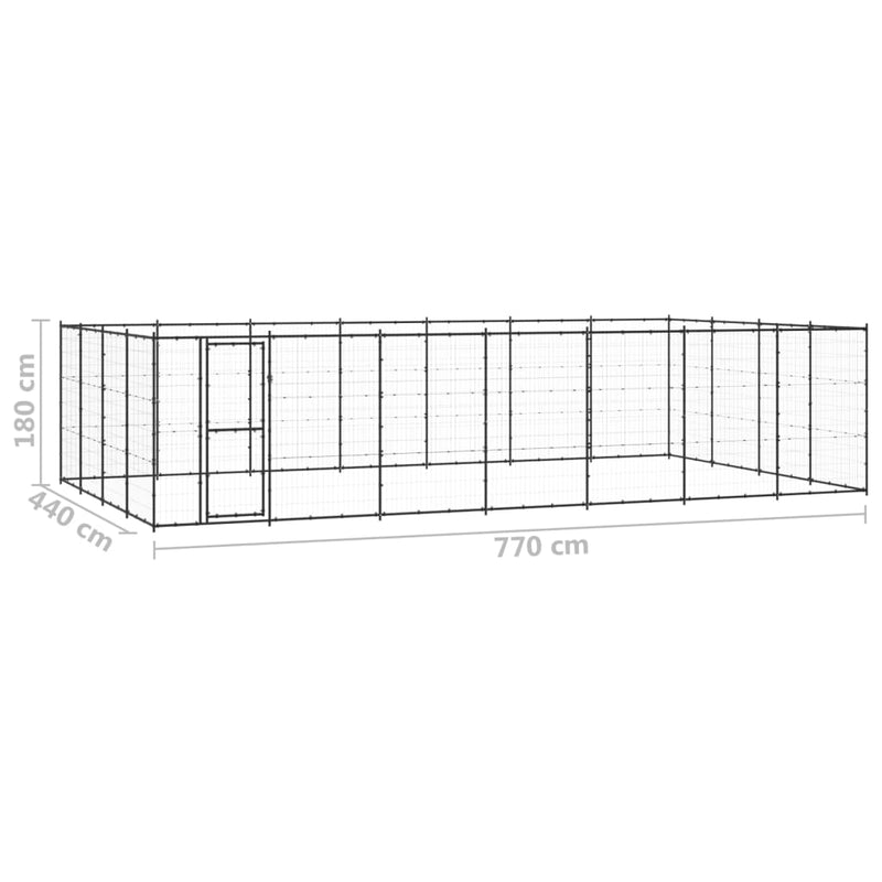 vidaXL kültéri acél kutyakennel 33,88 m²