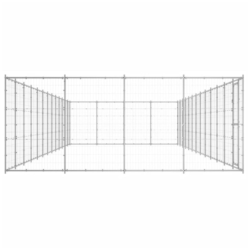 vidaXL kültéri horganyozott acél kutyakennel 53,24 m²
