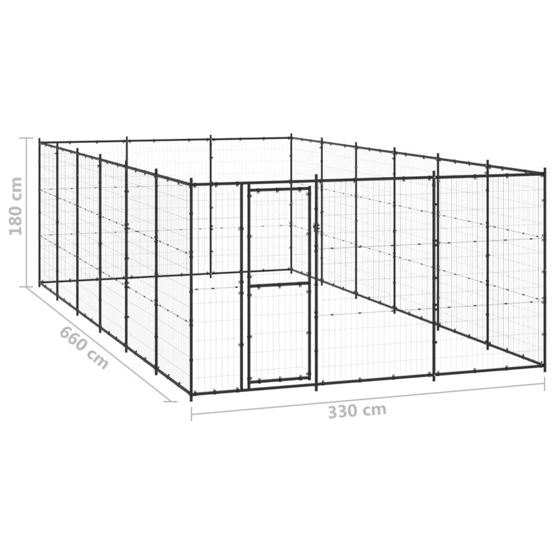 vidaXL kültéri acél kutyakennel 21,78 m²