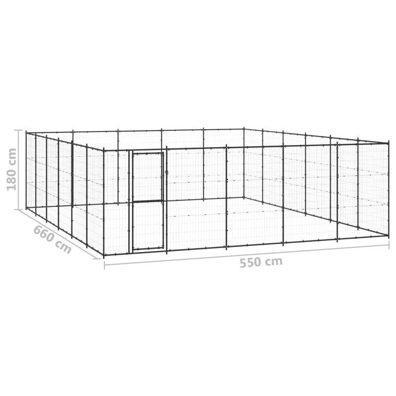 vidaXL kültéri acél kutyakennel 36,3 m²