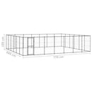 vidaXL kültéri acél kutyakennel 50,82 m²
