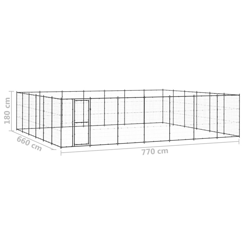 vidaXL kültéri acél kutyakennel 50,82 m²