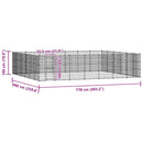 vidaXL kültéri acél kutyakennel 50,82 m²