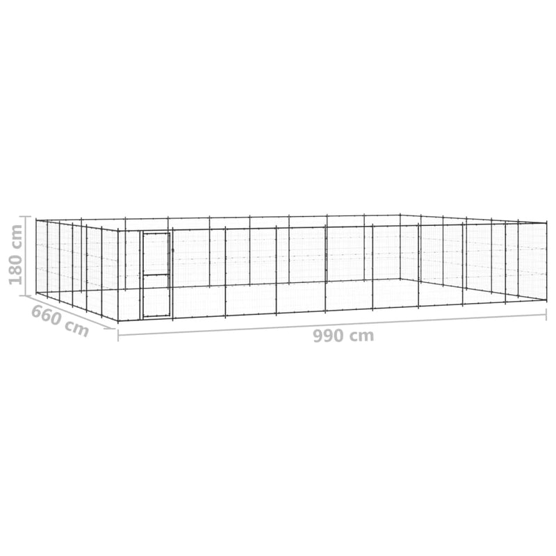 vidaXL kültéri acél kutyakennel 65,34 m²