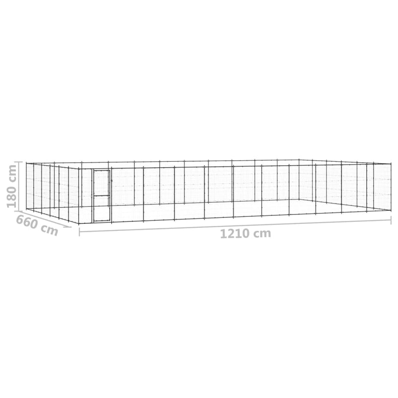 vidaXL kültéri acél kutyakennel 79,86 m²