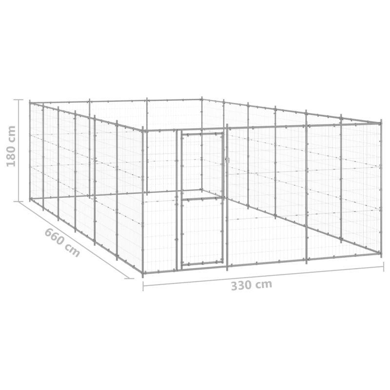 vidaXL kültéri horganyozott acél kutyakennel 21,78 m²