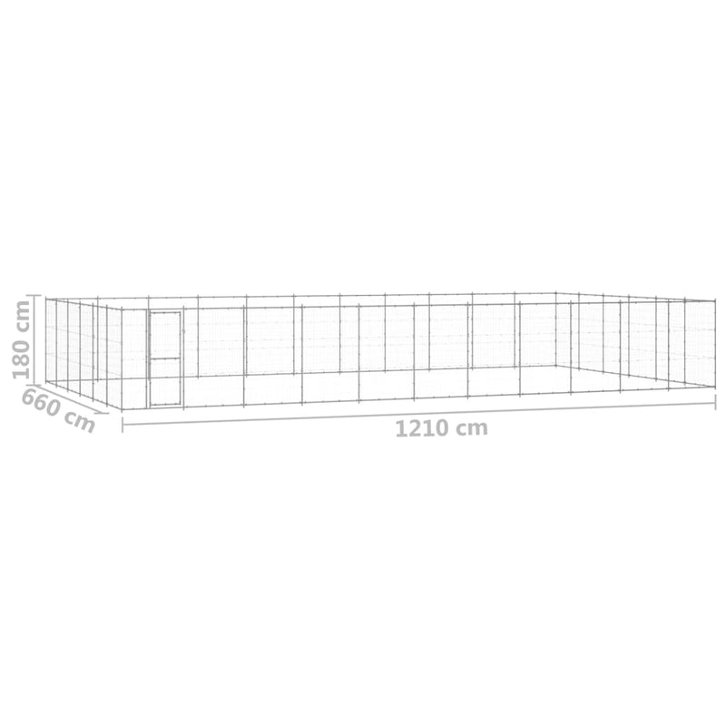 vidaXL kültéri horganyozott acél kutyakennel 79,86 m²