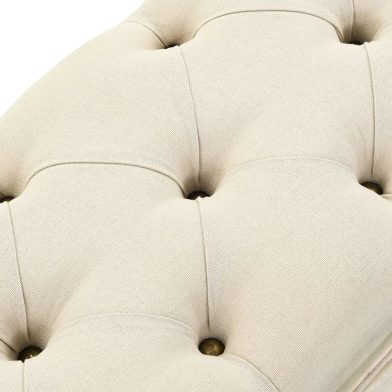 vidaXL krémszínű tömör fenyőfa és szövet tárolópad 110 cm
