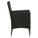 vidaXL 2 db fekete polyrattan kerti szék párnával
