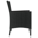 vidaXL 4 db fekete polyrattan kerti szék párnával