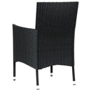 vidaXL 4 db fekete polyrattan kerti szék párnával
