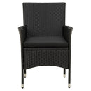 vidaXL 4 db fekete polyrattan kerti szék párnával