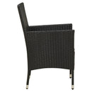 vidaXL 4 db fekete polyrattan kerti szék párnával