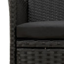 vidaXL 4 db fekete polyrattan kerti szék párnával