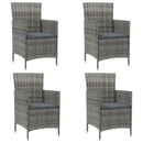 vidaXL 4 db szürke polyrattan kerti szék párnával