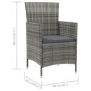 vidaXL 4 db szürke polyrattan kerti szék párnával