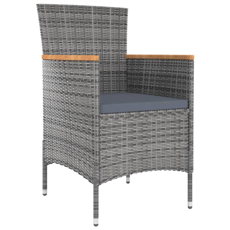 vidaXL 4 db szürke kerti polyrattan étkezőszék