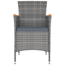 vidaXL 4 db szürke kerti polyrattan étkezőszék