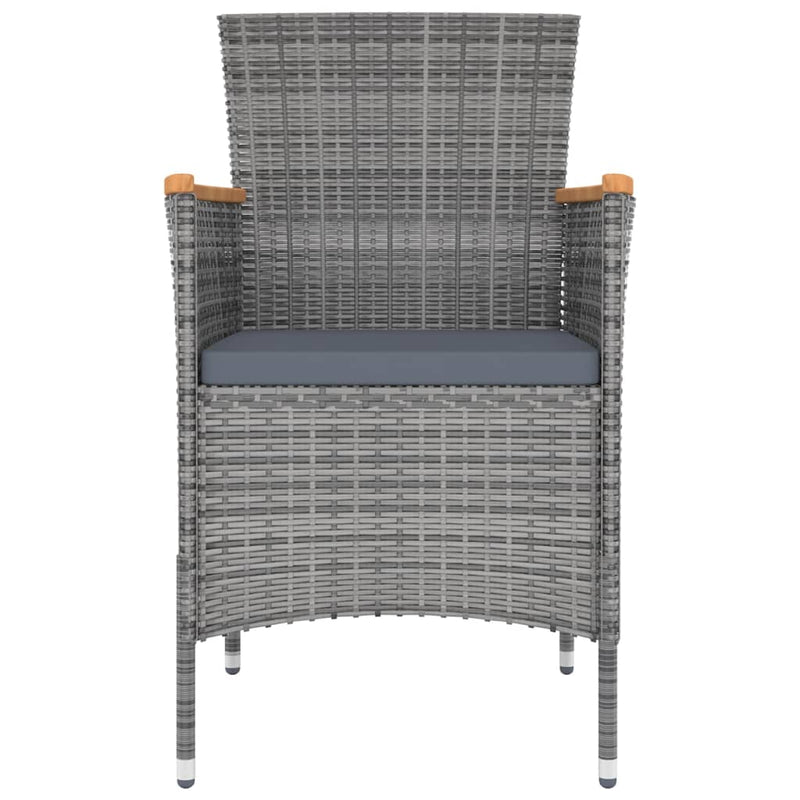 vidaXL 4 db szürke kerti polyrattan étkezőszék