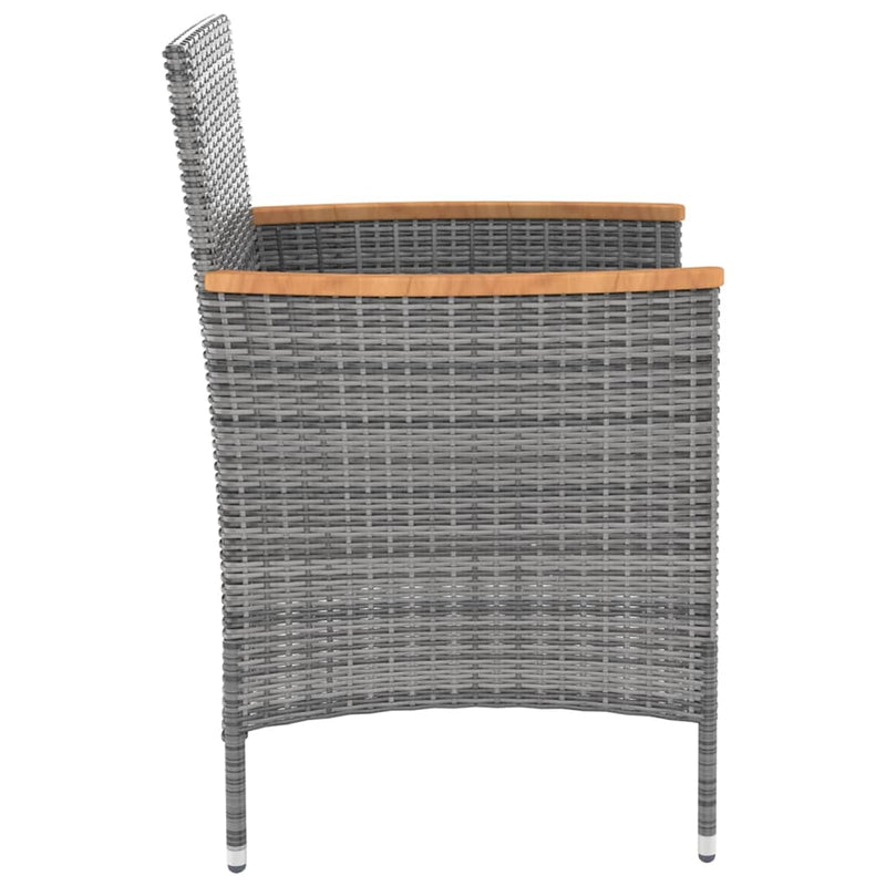 vidaXL 4 db szürke kerti polyrattan étkezőszék