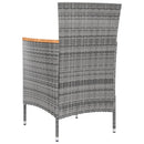 vidaXL 4 db szürke kerti polyrattan étkezőszék