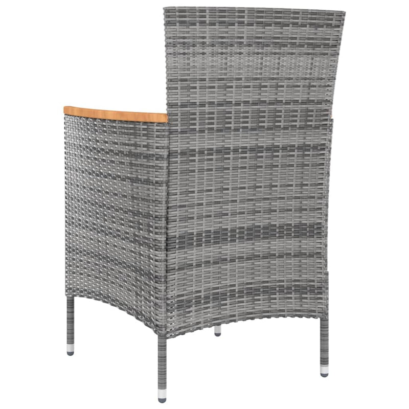 vidaXL 4 db szürke kerti polyrattan étkezőszék