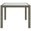 vidaXL szürke polyrattan és edzett üveg kerti asztal 90 x 90 x 75 cm
