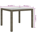 vidaXL szürke polyrattan és edzett üveg kerti asztal 90 x 90 x 75 cm