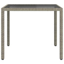 vidaXL szürke polyrattan és edzett üveg kerti asztal 90 x 90 x 75 cm