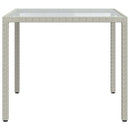 vidaXL fehér polyrattan és edzett üveg kerti asztal 90 x 90 x 75 cm