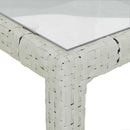 vidaXL fehér polyrattan és edzett üveg kerti asztal 90 x 90 x 75 cm