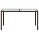 vidaXL barna polyrattan és edzett üveg kerti asztal 150 x 90 x 75 cm