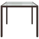 vidaXL barna polyrattan és edzett üveg kerti asztal 150 x 90 x 75 cm