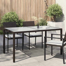 vidaXL barna polyrattan és edzett üveg kerti asztal 150 x 90 x 75 cm