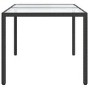vidaXL fekete polyrattan és edzett üveg kerti asztal 150 x 90 x 75 cm