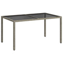vidaXL szürke polyrattan és edzett üveg kerti asztal 150 x 90 x 75 cm