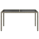 vidaXL szürke polyrattan és edzett üveg kerti asztal 150 x 90 x 75 cm