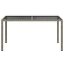 vidaXL szürke polyrattan és edzett üveg kerti asztal 150 x 90 x 75 cm