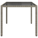 vidaXL szürke polyrattan és edzett üveg kerti asztal 150 x 90 x 75 cm