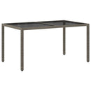 vidaXL szürke polyrattan és edzett üveg kerti asztal 150 x 90 x 75 cm