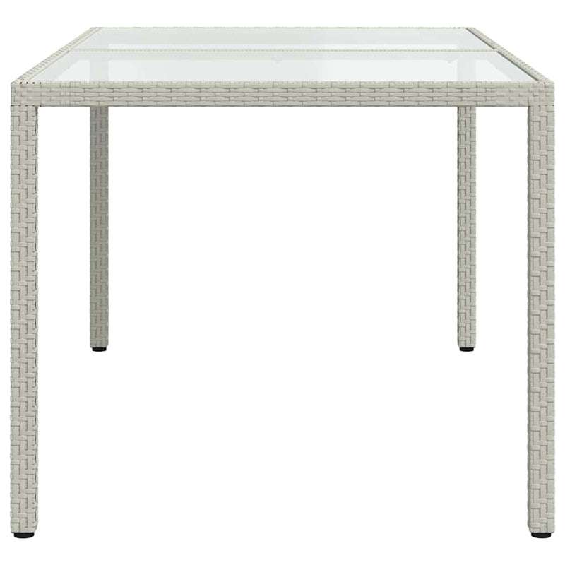 vidaXL fehér polyrattan és edzett üveg kerti asztal 150 x 90 x 75 cm