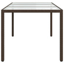 vidaXL barna polyrattan és edzett üveg kerti asztal 190 x 90 x 75 cm