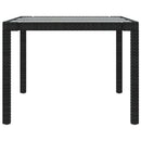 vidaXL fekete polyrattan és edzett üveg kerti asztal 190 x 90 x 75 cm