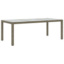 vidaXL szürke polyrattan és edzett üveg kerti asztal 190 x 90 x 75 cm